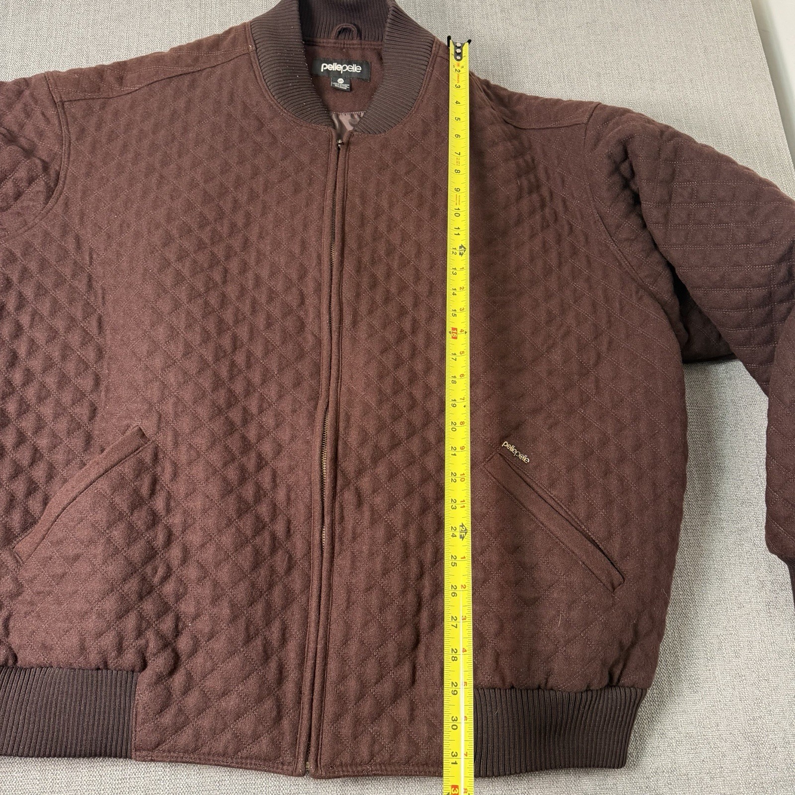 Vintage Pelle Pelle Mens Wool Blend Jacket Bomber Mens 5XL BIG & TALL Brown