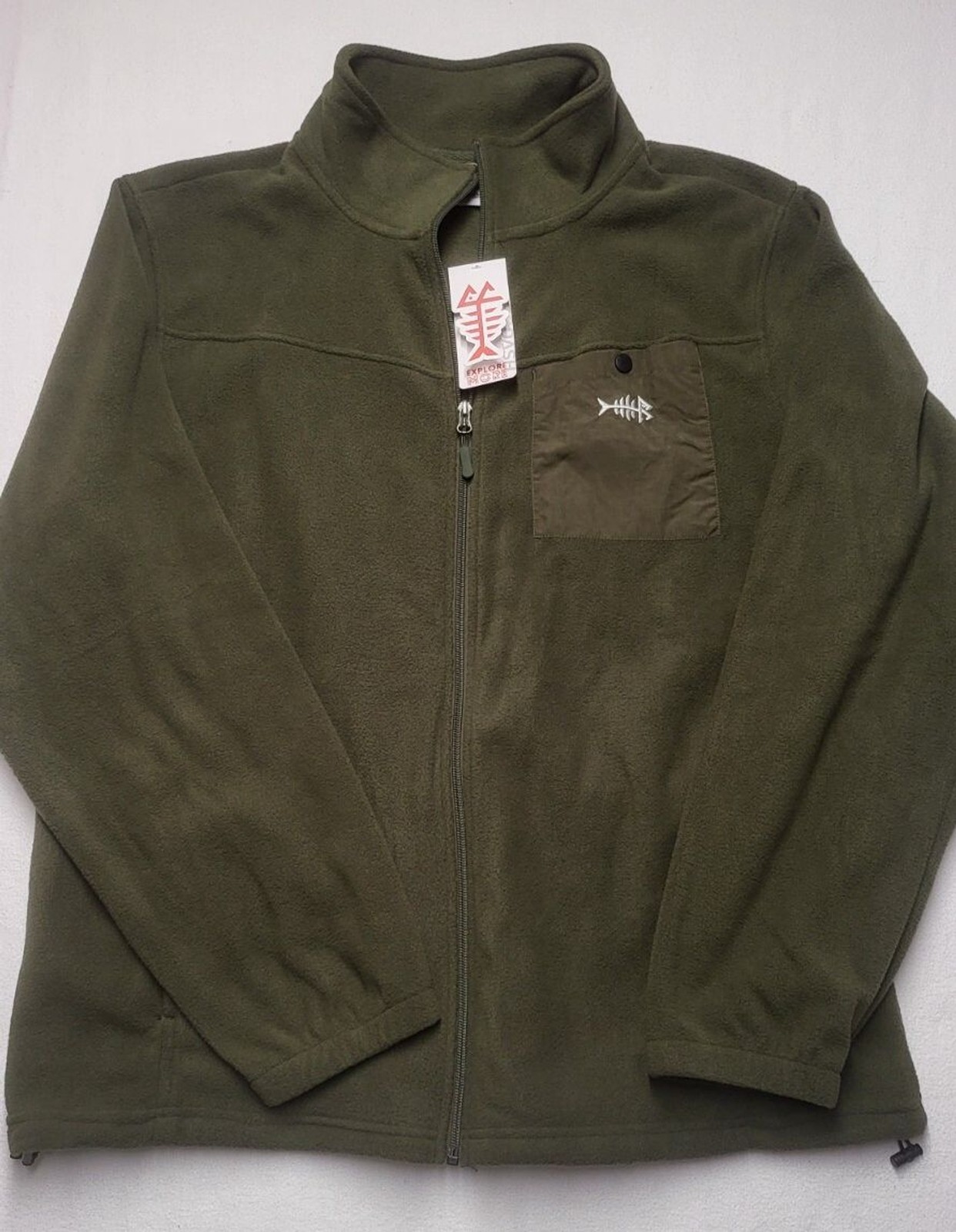BassDash Men’s Fleece Jacket 1/4 Zip Olive Green 2XL NWT USA Seller