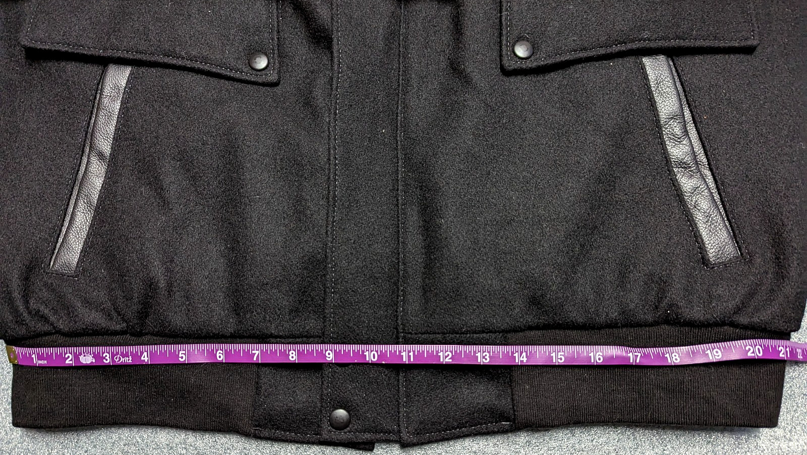 Reed Sportswear Coat-Men’s Large/Black-Genuine Leather Sleeves, Collar, Trim!