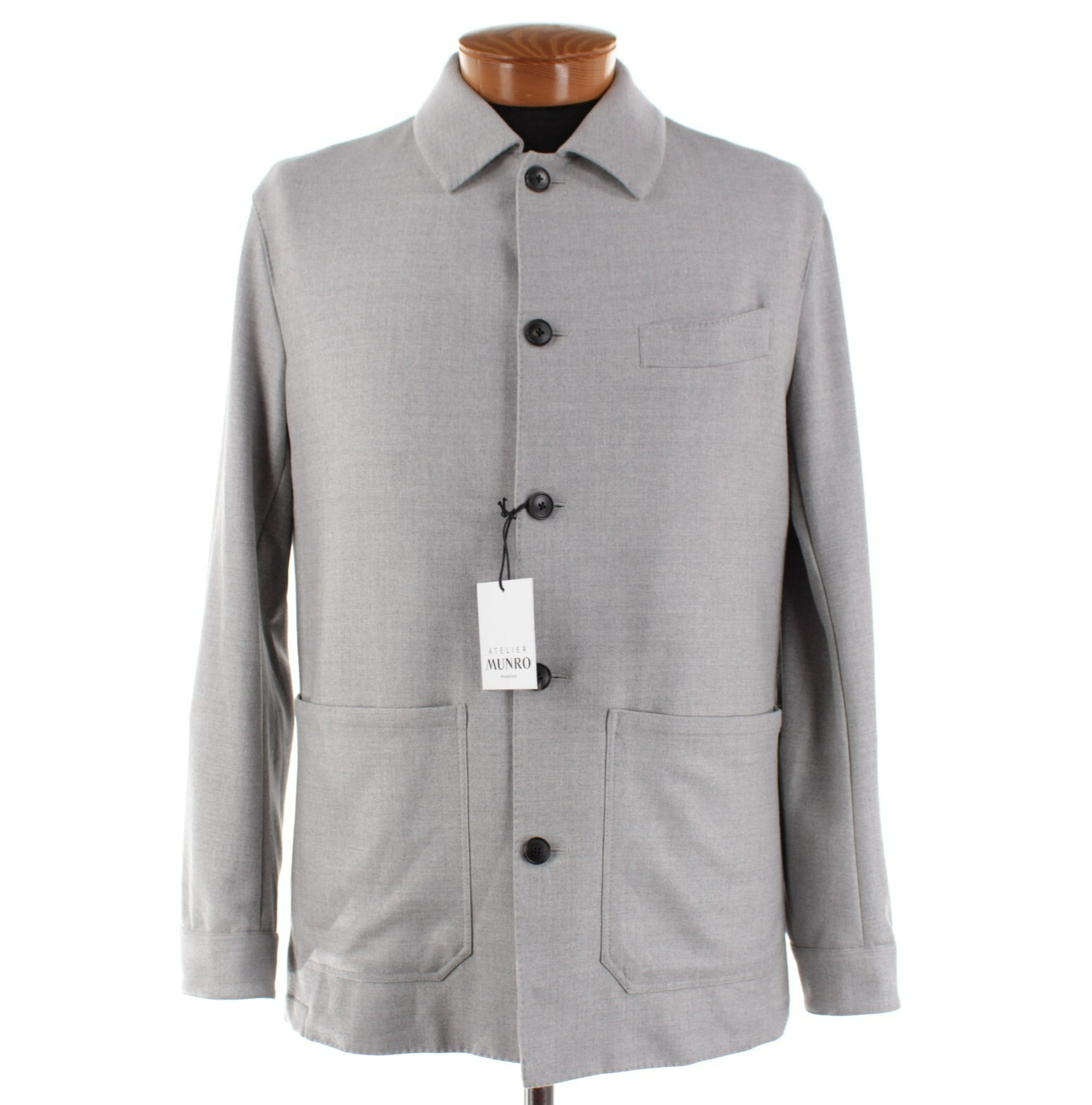 Atelier Munro NWT Wool Blend Overshirt / Jacket Size 52 (42 US) In Gray Melange