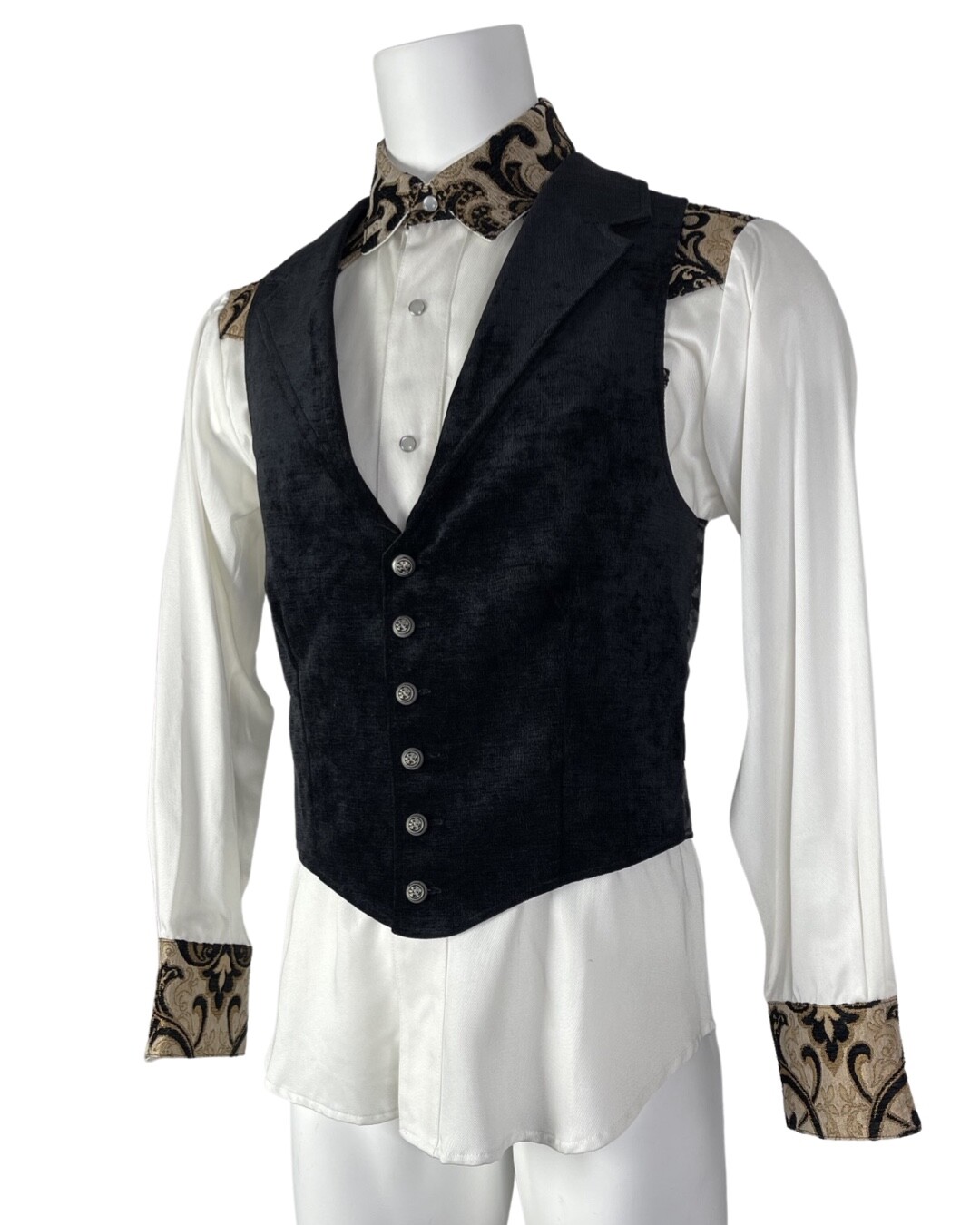 SHRINE Gothic Aristocrat Vampire Vest Jacket Victorian Velvet Pirat Steampunk