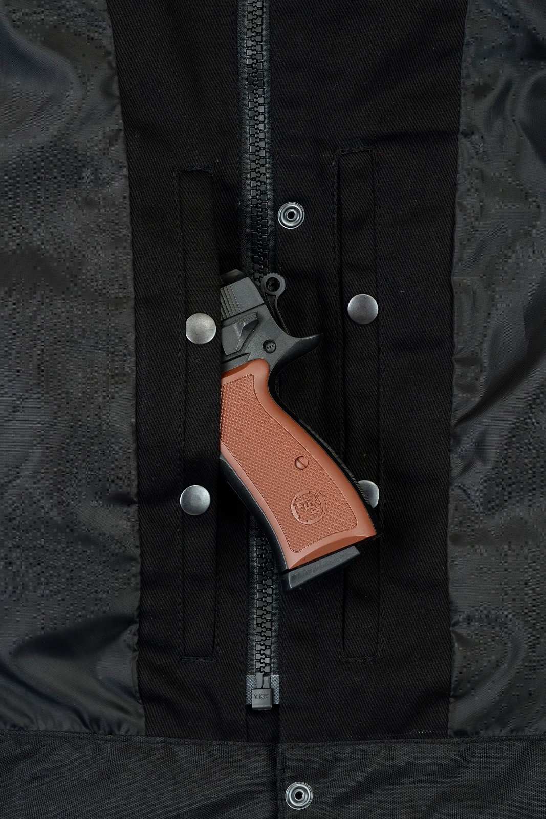 Biker Denim Club Style Anarchy Vest with Conceal Carry Gun Pocket SKU HL21689