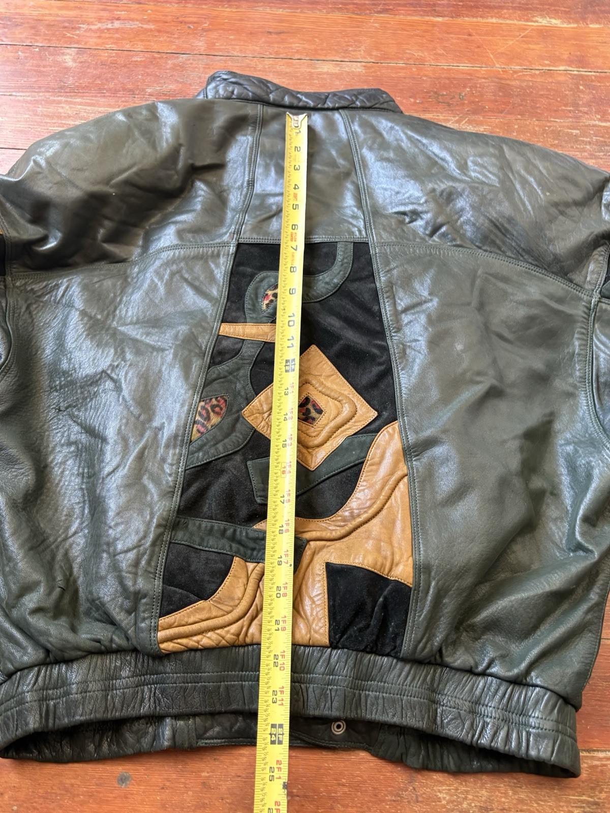 Pelle Pelle Leather Jacket by Marc Buchanan Size 40 Vintage 90s Rare Green READ