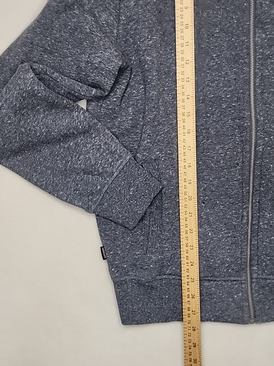 Superdry Full Zip Mens Blue Heathered Cotton Polyester Mid Weight Medium