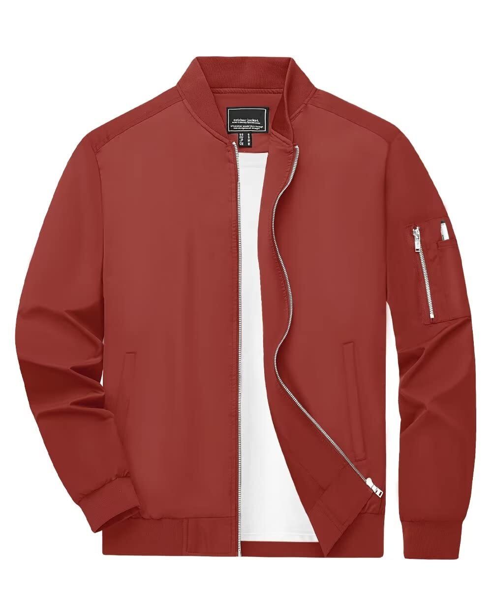 Men’s Bomber Jackets Lightweight Water Resistant Full Zipper Casual Windbreaker