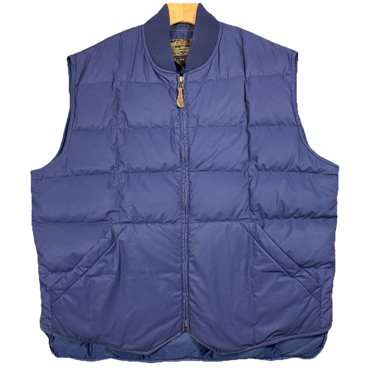 Eddie Bauer Downlight Vest Mens Size XL Navy Blue Goose Down Puffer Quilted Nice
