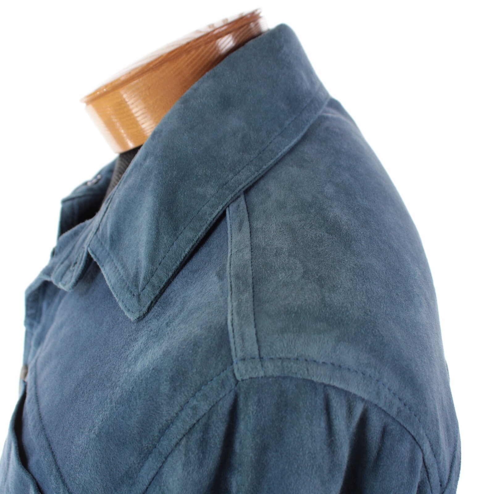 Ravazzolo NWD Soft Leather Jacket / Overshirt Size 50 (40 US) In Blue