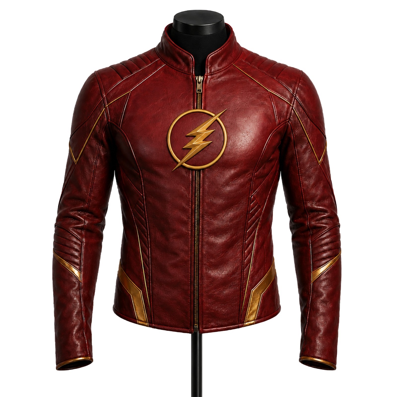 The Flash Red Leather Jacket DC Superhero Cosplay Motorcycle Biker Jacket