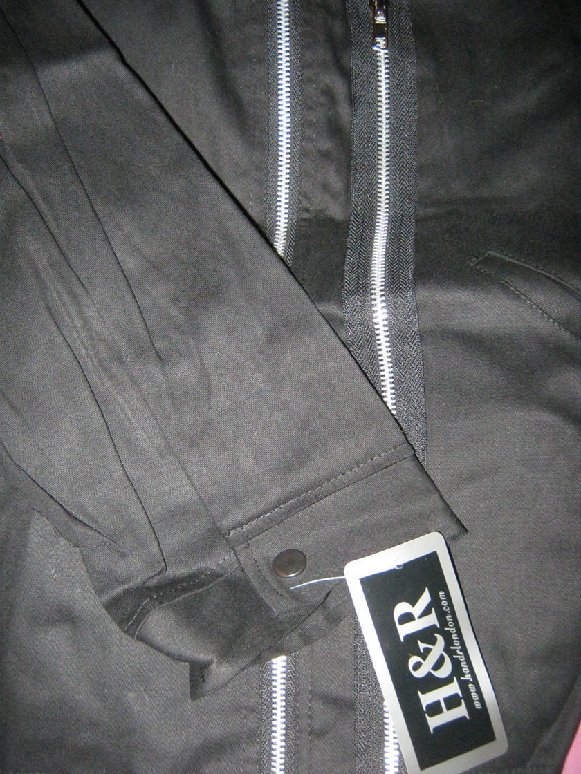 Vintage Black Canvas Jacket w/ Zips. Punk Goth. New XS-2XL bondage skin festival