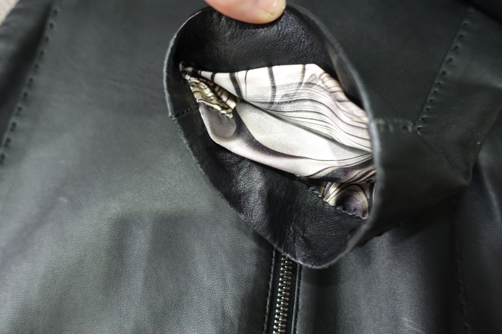 £1950 GIAN LUCA LEATHER LAMBSKIN WOVEN HOODED COAT ITALY 38 48 S ITALY