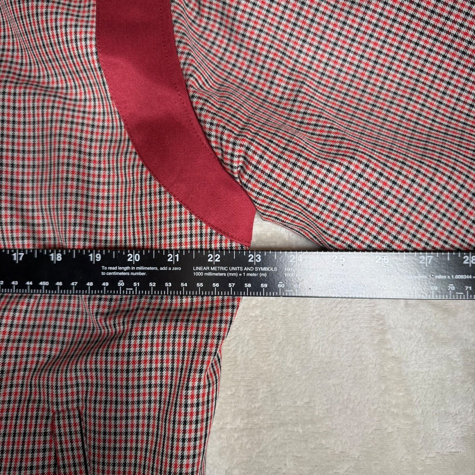 5001 Flavors Mens L Full zip bomber jacket designer Custom Lined Plaid Burgundy