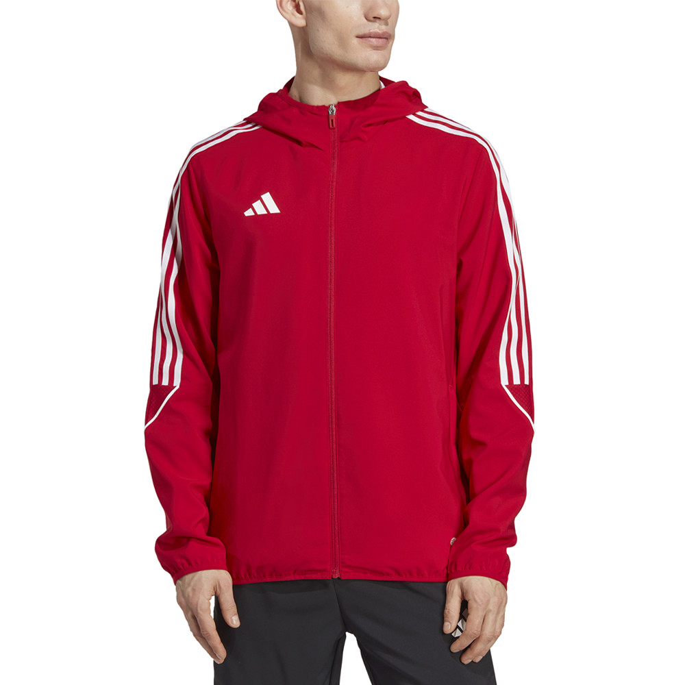 adidas Tiro23 League Full Zip Windbreaker Mens Red Casual Athletic Outerwear IA1