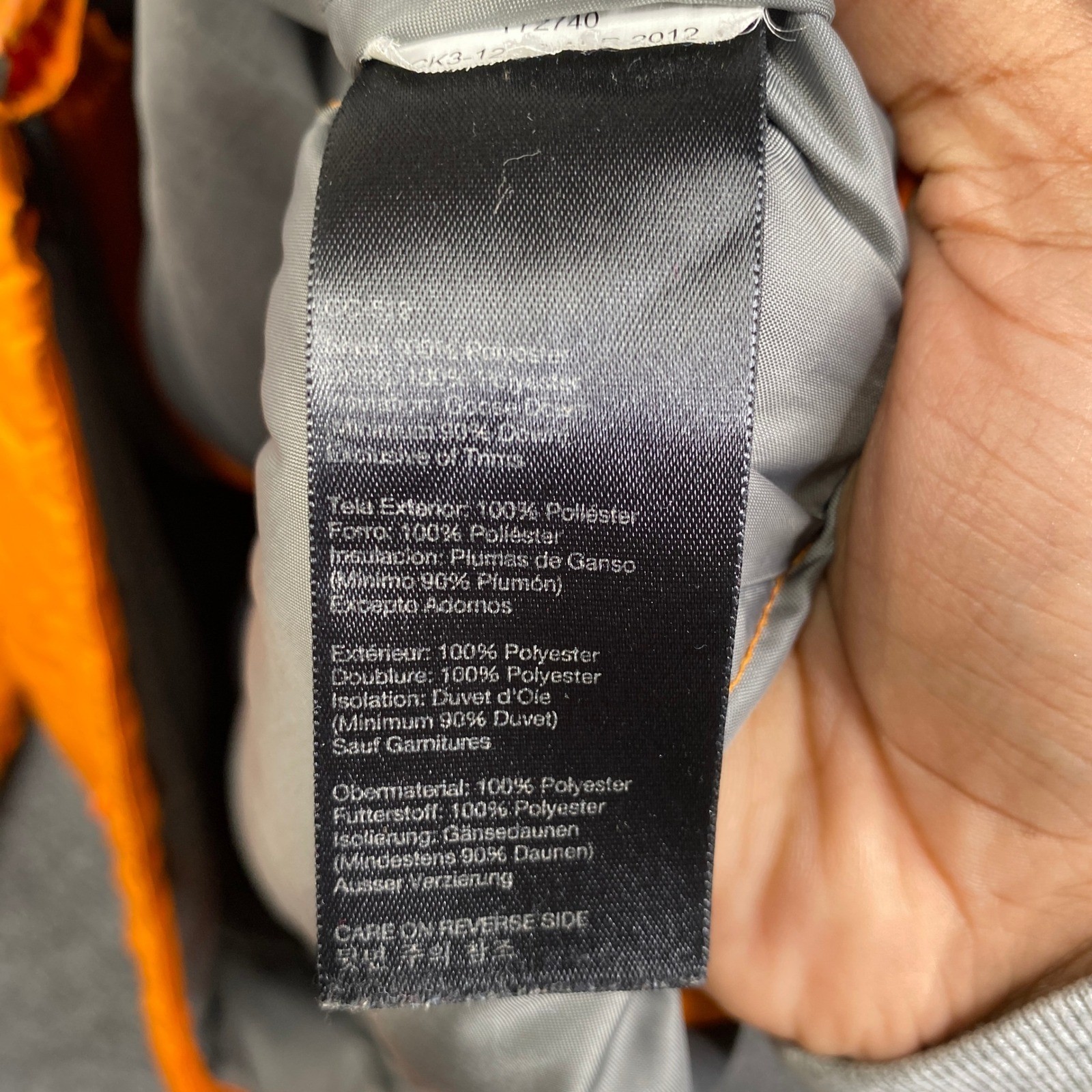 Marmot Zeus 800 Fill Down Puffer Jacket Mens Medium Orange Full Zip 72740 2012