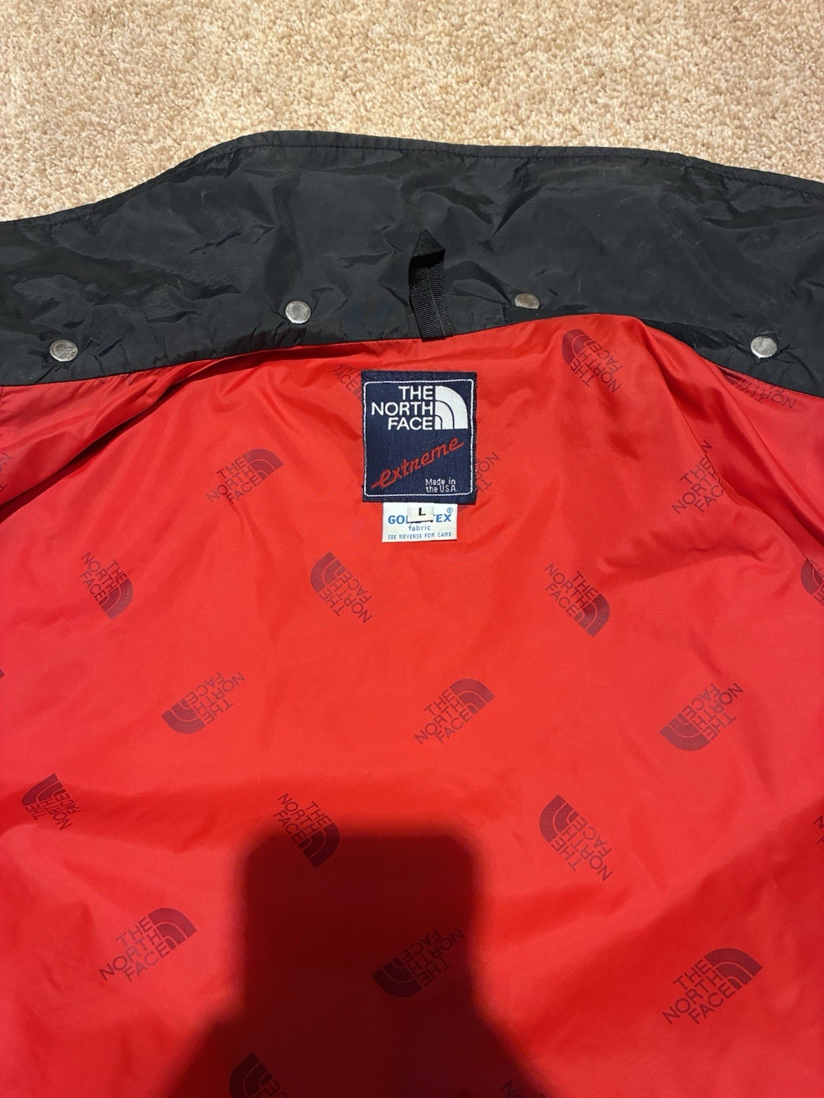 Vintage 80s/90s North Face Extreme Men’s L Black/Red Full Zip Short Jacket