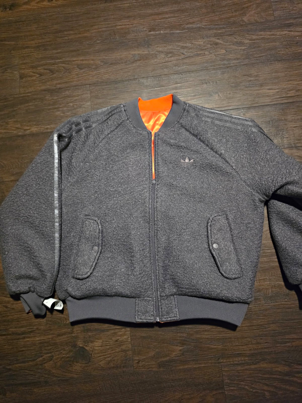 adidas Originals Reversible Superstar Bomber Jacket Gray/Orange Men’s L KR7618