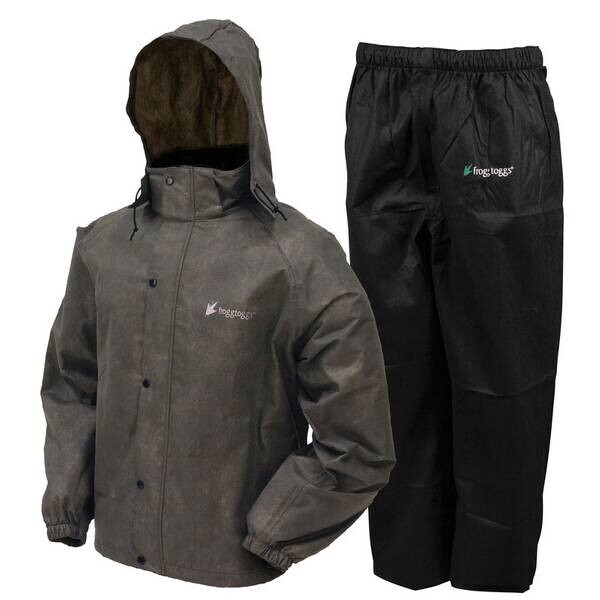 Frogg Toggs AP102BR-105 All Purpose Rain Suit, Pants and Jacket L Stone / Black