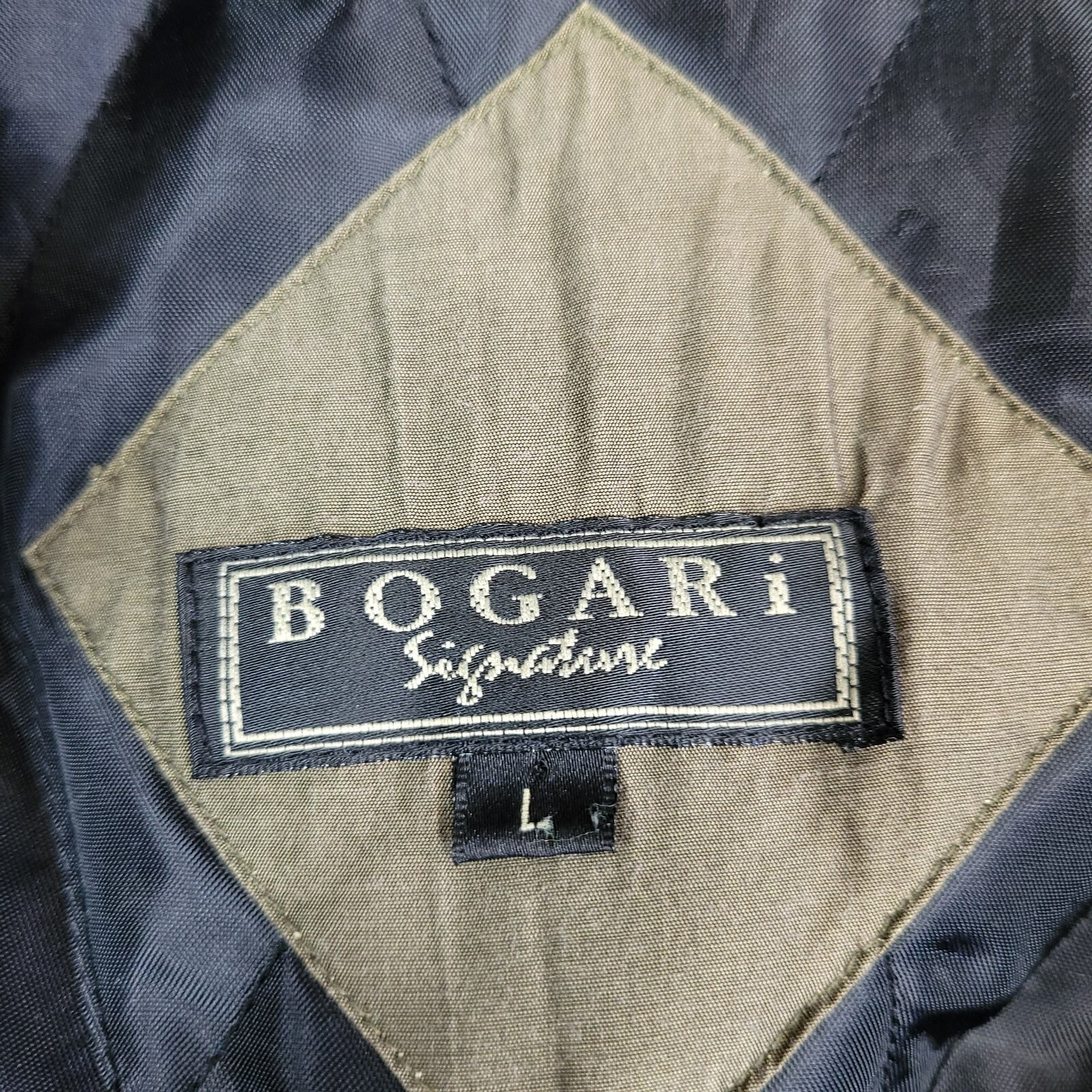 Bogari Signature Men’s Jacket Full Zip Snap Drawstring Quilted Lining Size L