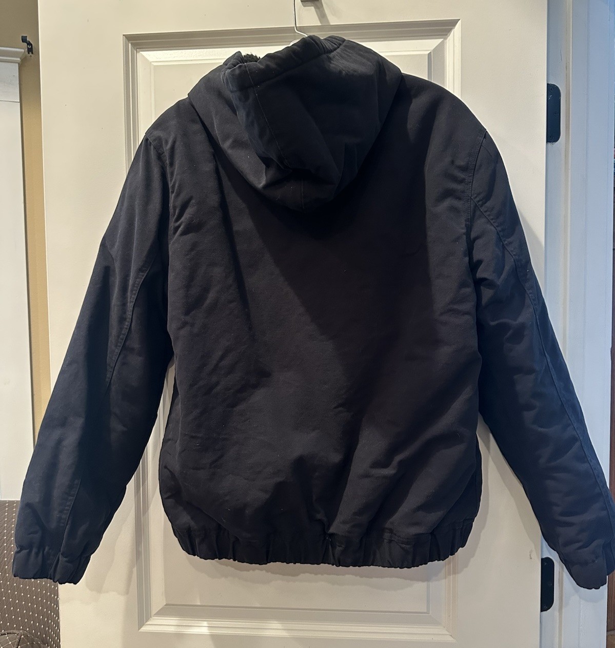 Brooklyn Cloth Workwear Hooded Black Canvas Jacket Size Small