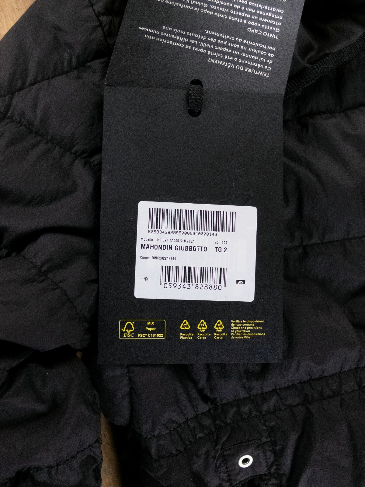 MONCLER Genius 6 x 1017 Alyx 9SM Mahondin black puffer jacket Size 2 / Medium