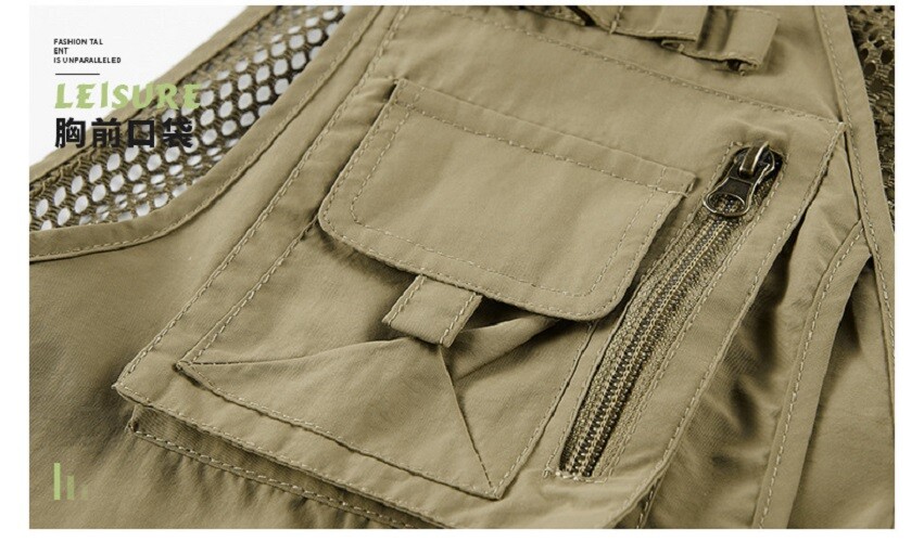 Mens Vest Waistcoat Utility Multi-Pocket Fishing Vest Sports Workwear Fisherman