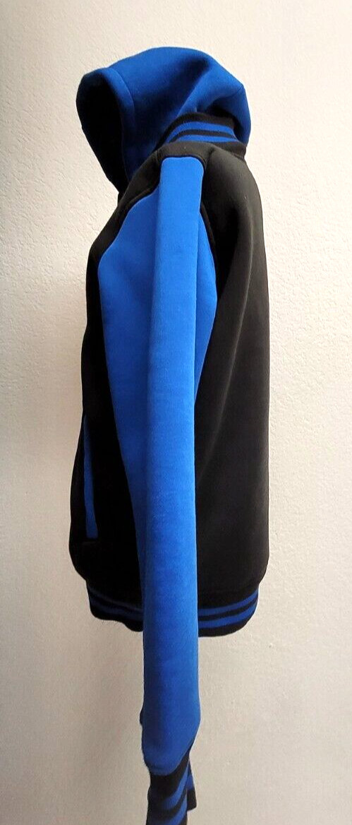 Choice Sportswear Jacket (M) Black/Blue Hood. Snap Up. Polyester