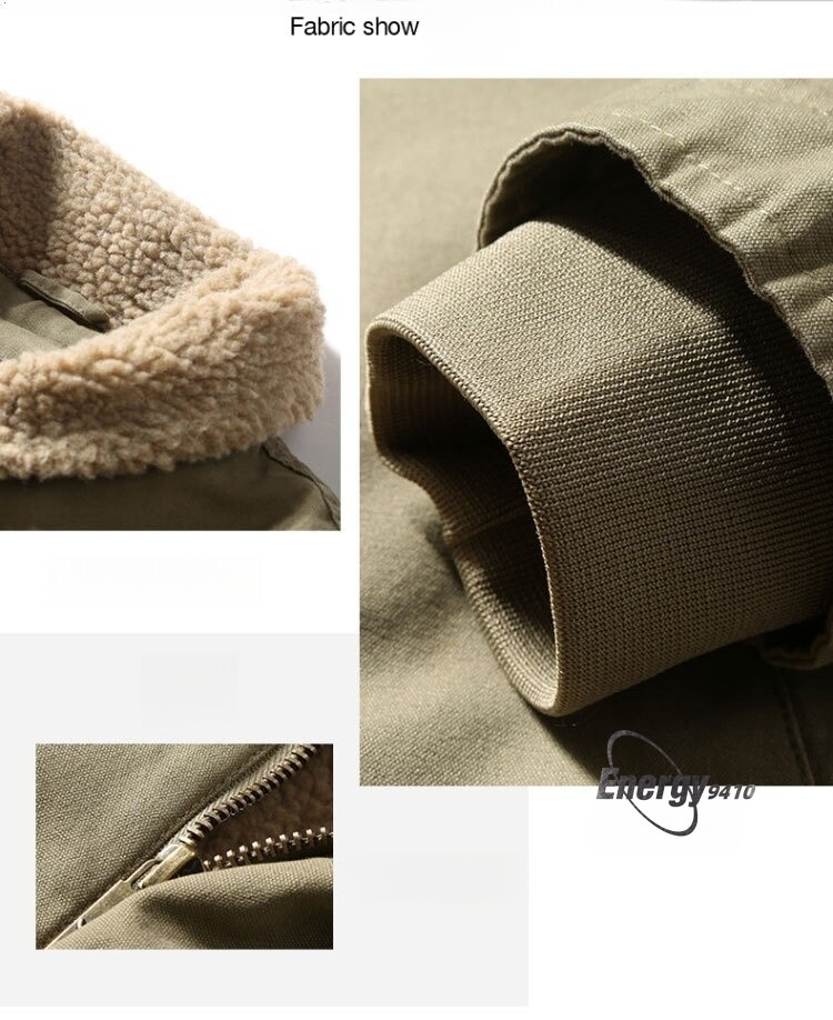 Winter Jacket Men’s Style Work Cotton Jacket Thick Plush Jacket Keep Warm Coat