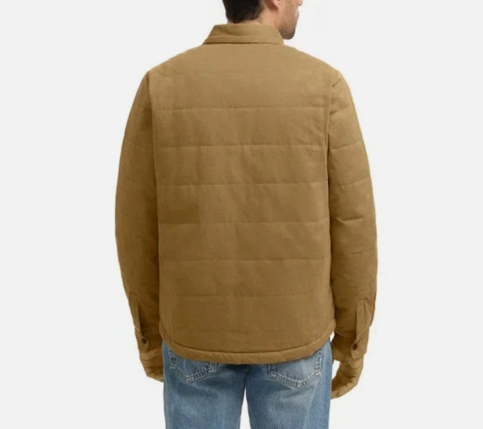 Hurley Men’s Fold Over Collar Shirt Jacket, Tan, Size M
