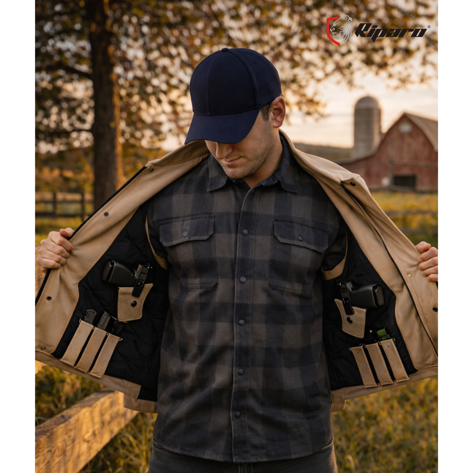 Riparo Concealed Carry Vest for Men – Heavy Duty Canvas – Dual Holsters