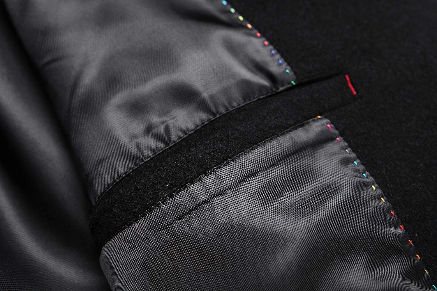 HXWGJQ Men’s Black Premium Wool Blend Double Breasted Long Pea Coat as1 alpha M