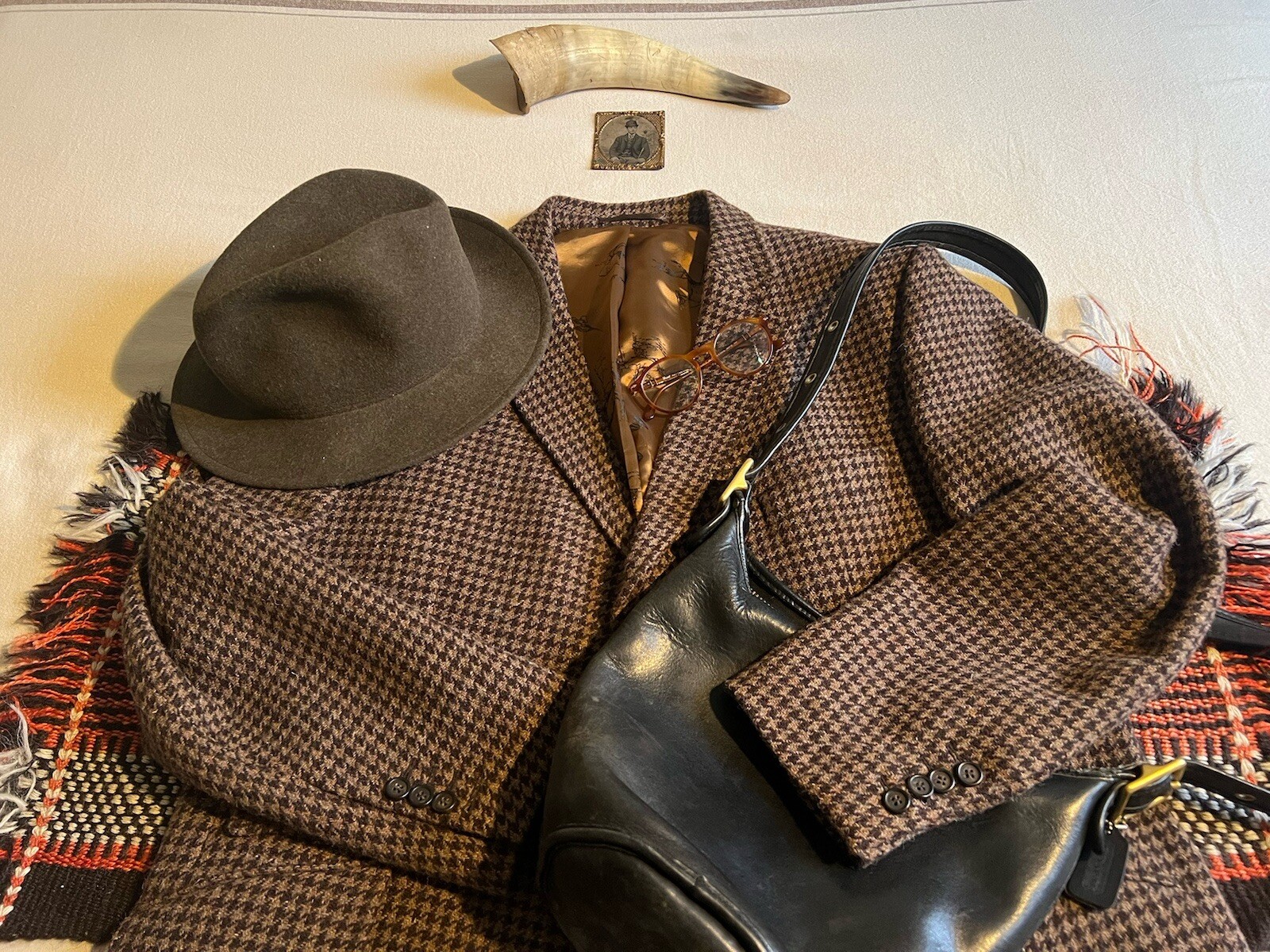 Cordings Tweed Jacket 48R Piccadilly Brown Houndstooth Country Hunt Shoot LNWOT
