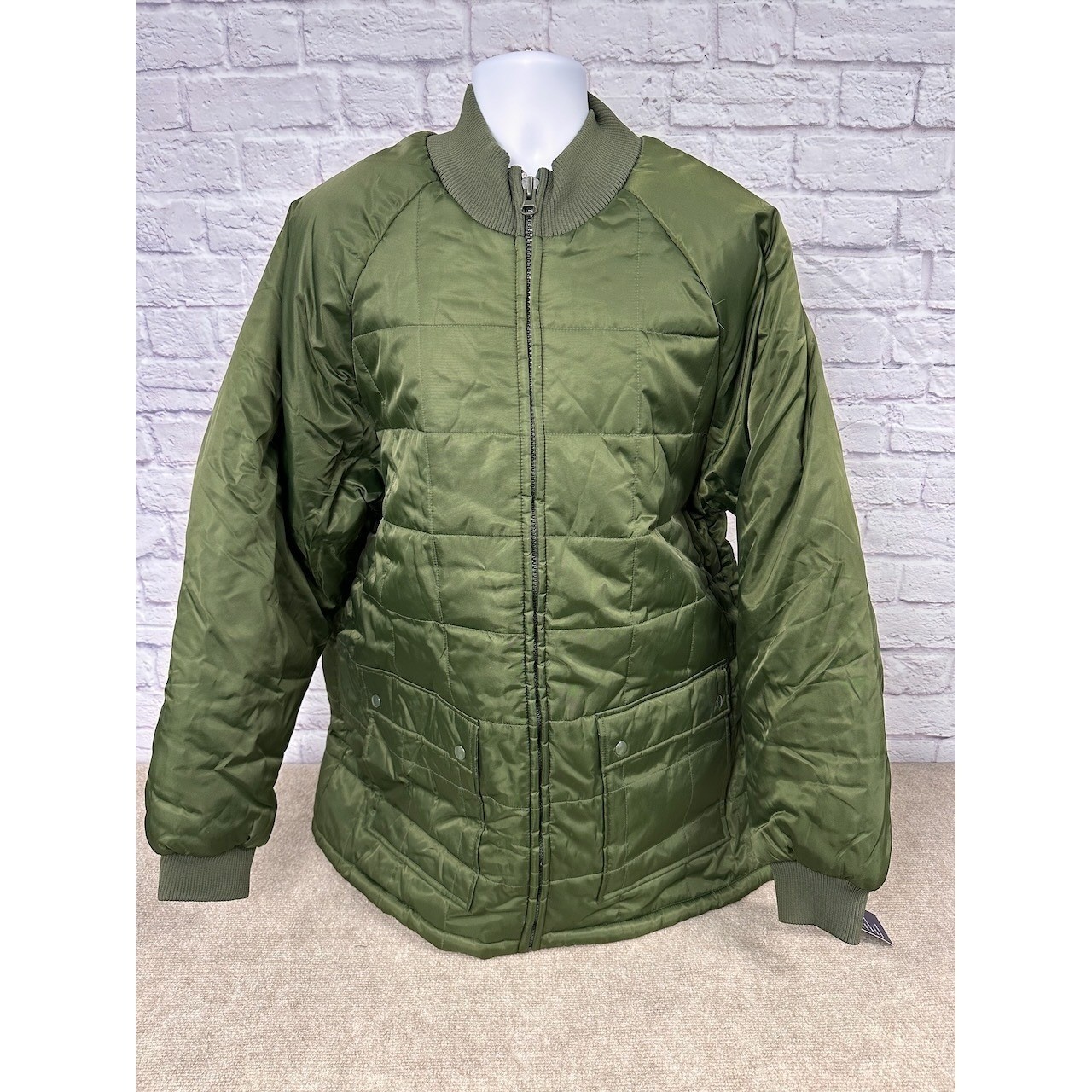 VTG Jordan Craig Olive Green Quilted Puffer Jacket Men’s Size 3XL Nylon NEW
