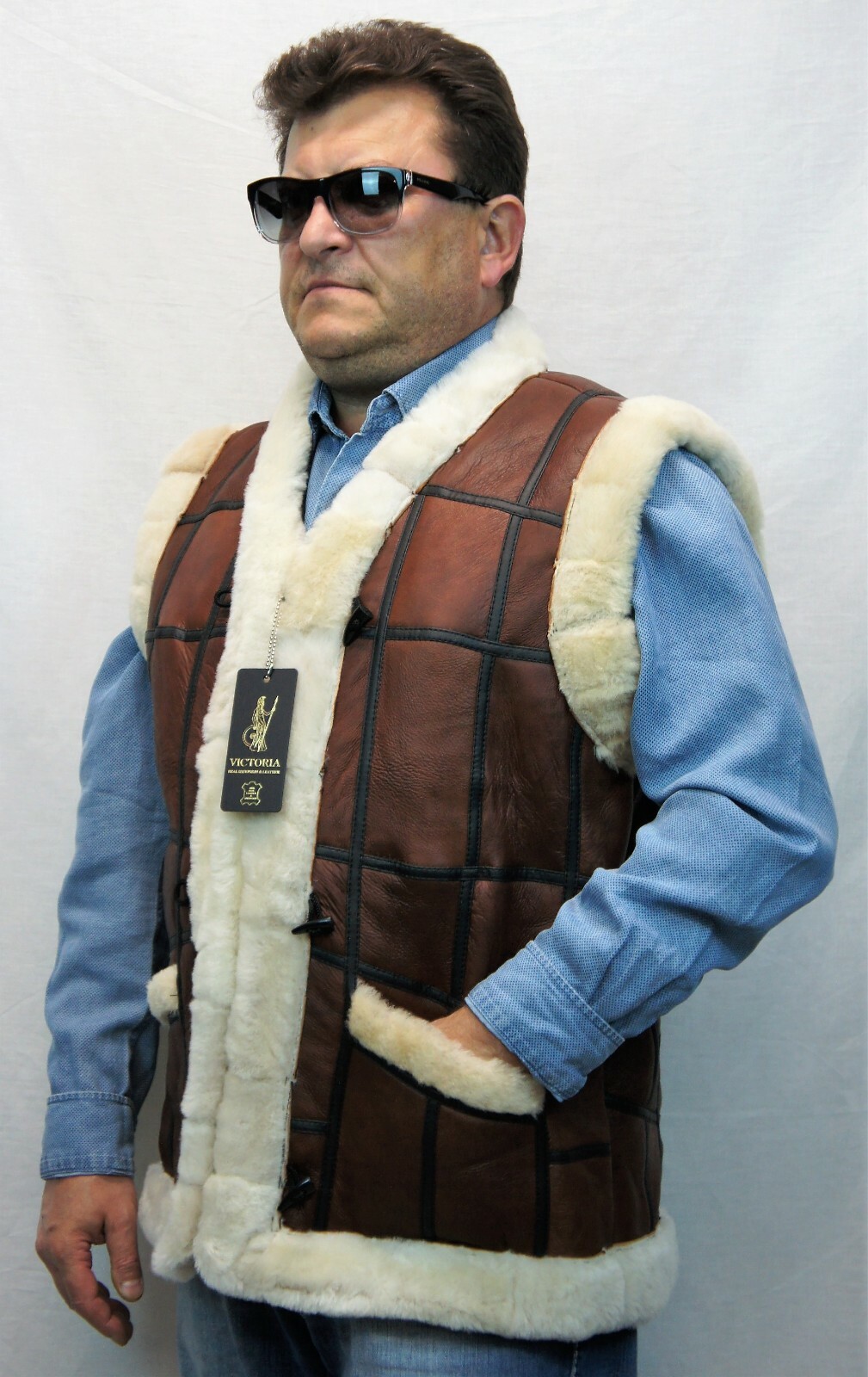 UNISEX 100% REAL SHEEPSKIN SHEARLING LEATHER Fur Vest 10 Colors Men Women S-6XL