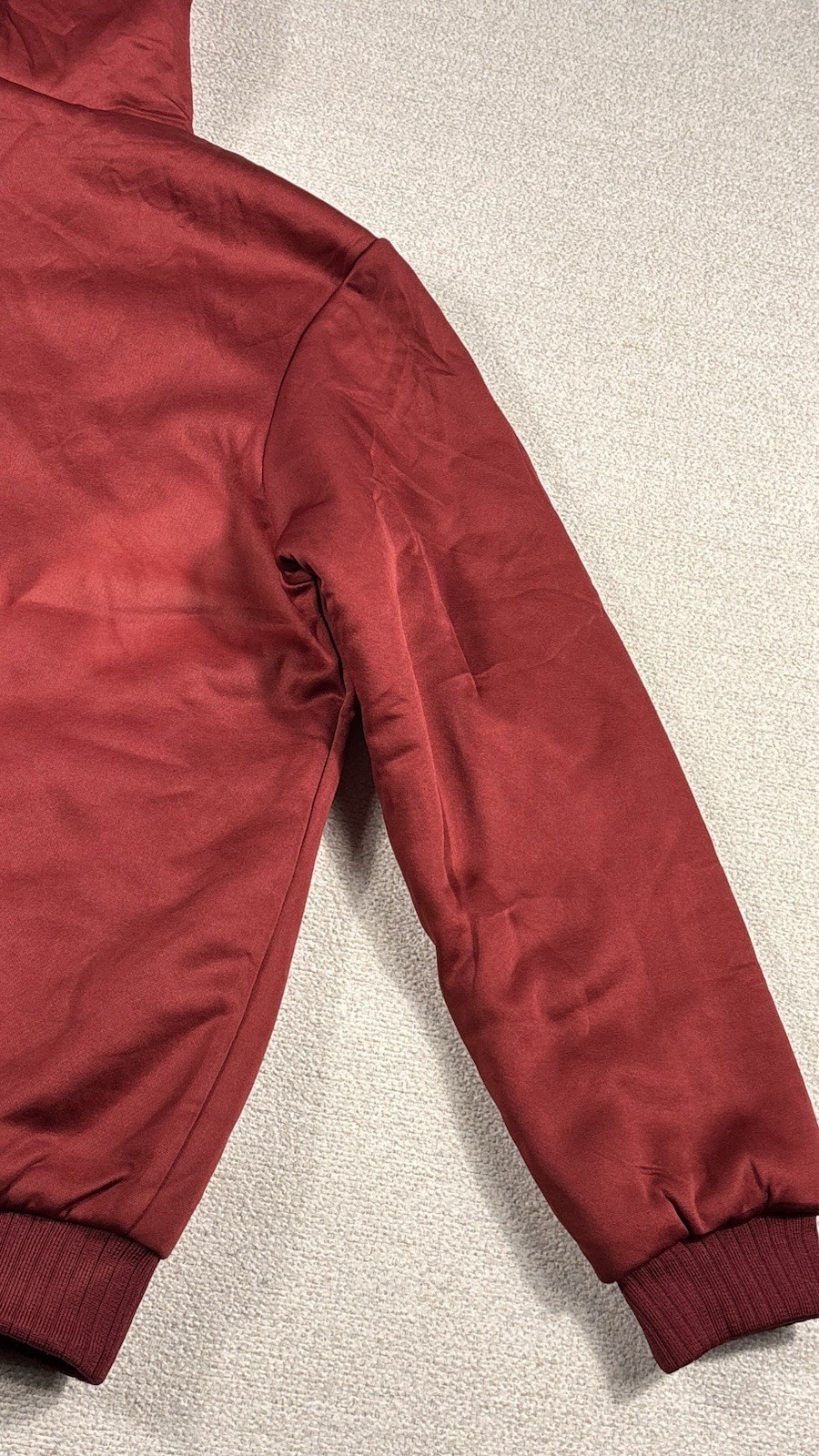 Unbranded Hooded Full Zip Sherpa Lined Jacket Adult Large Maroon Athletic Casual