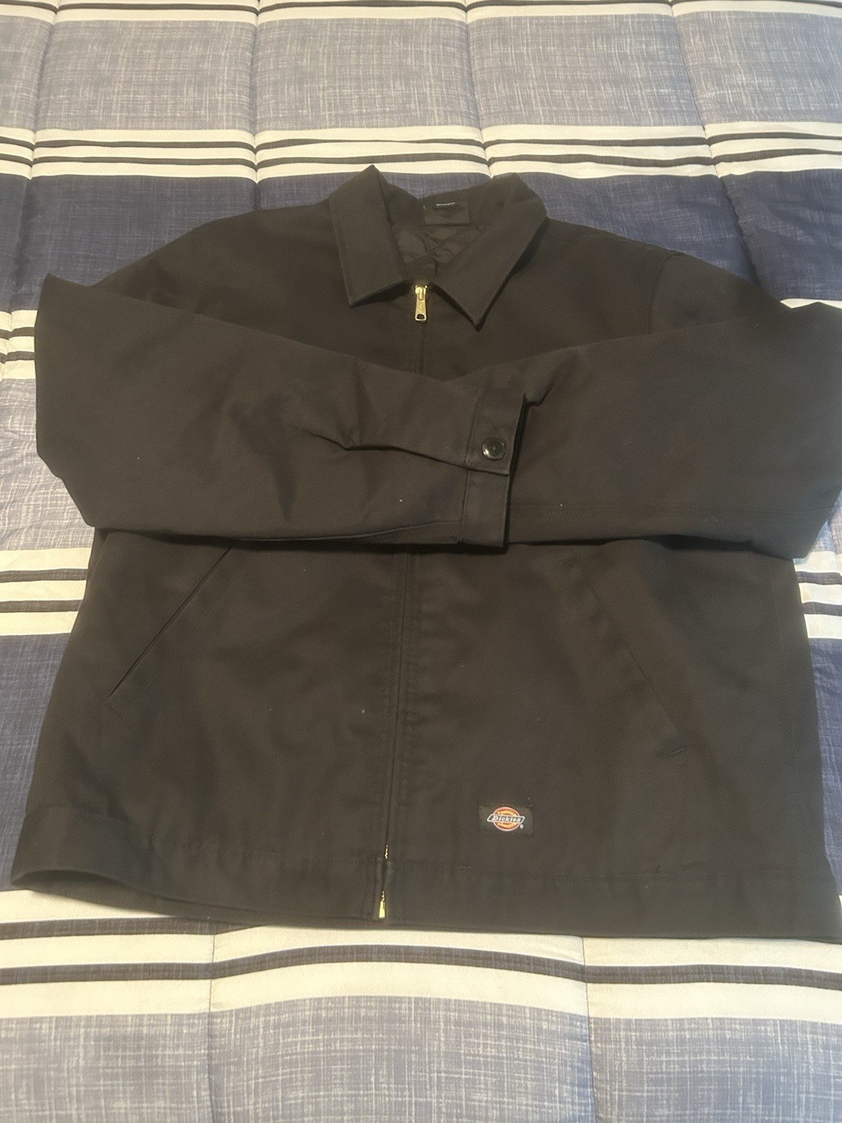 Dickies Men’s Black L Full-Zip Lined Short Jacket, 42″ Chest Workwear