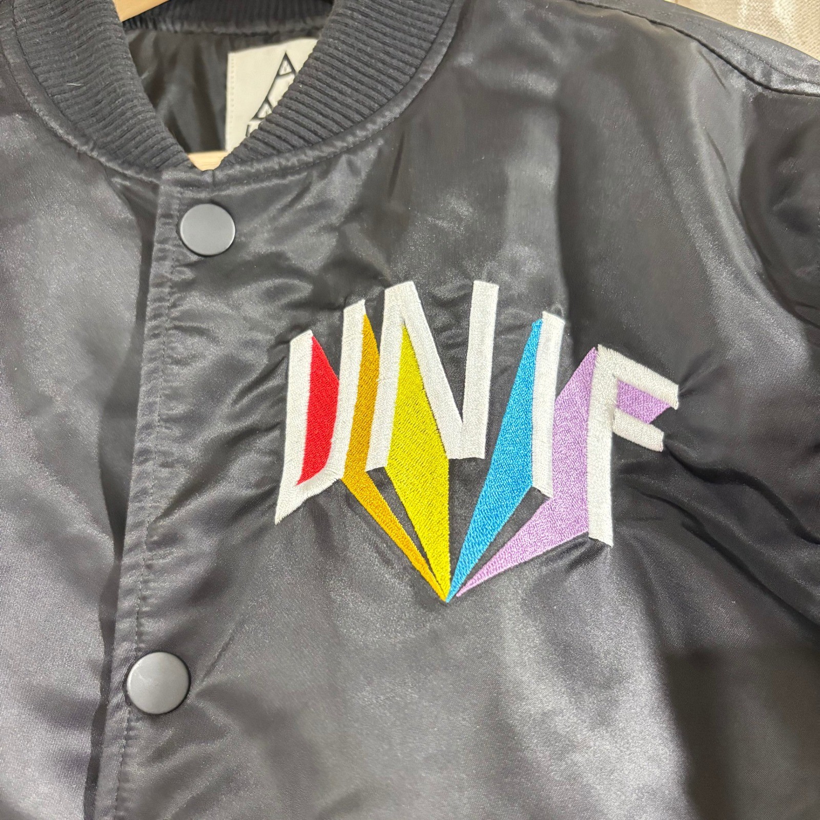 Rare Archive UNIF «NBD 4 EVA» Rainbow Embroidery Bomber Jacket S