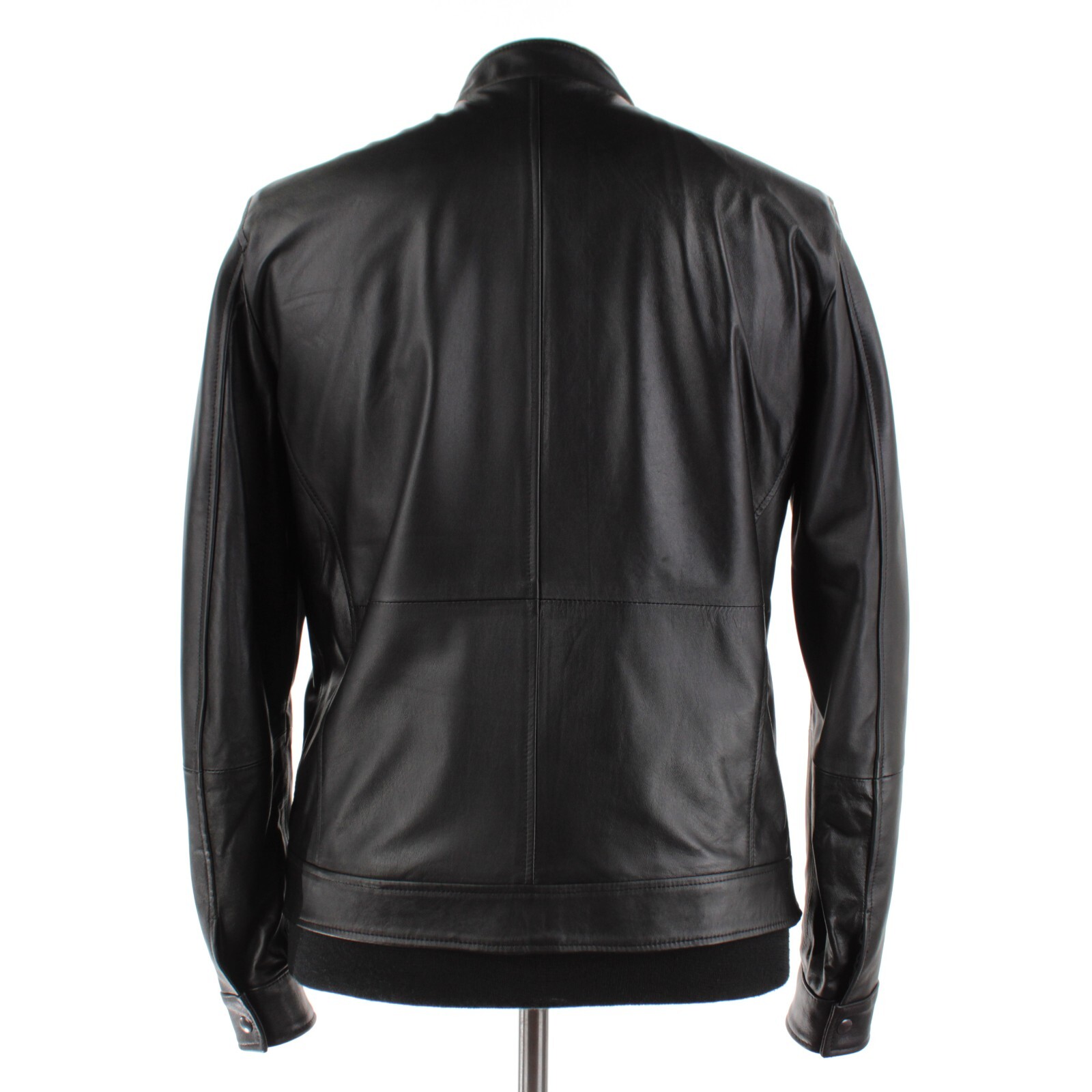 Latini NWD 100% Leather Asymmetrical Jacket Size 50 (M US) In Solid Black