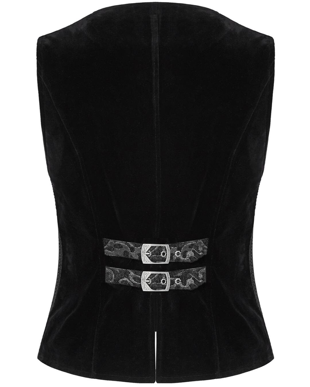 Men Gothic Victorian Black Brocade Waistcoat Vest Jacquard Tuxedo Vest