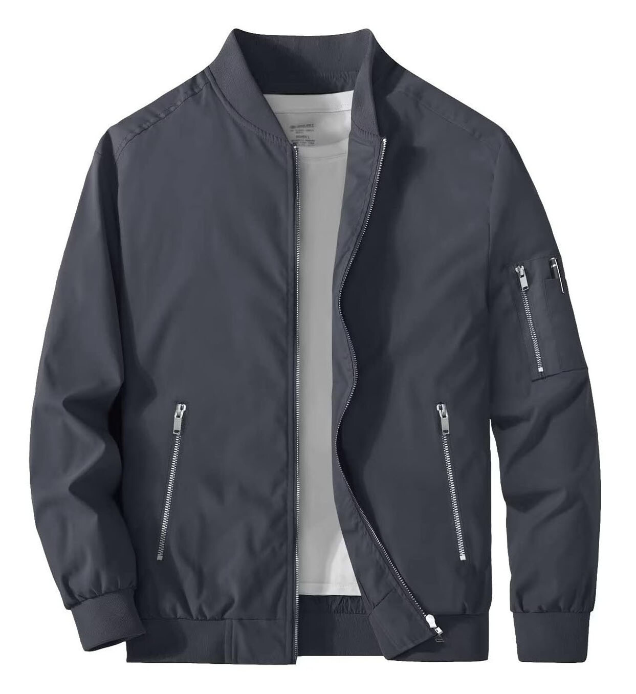 Men’s Casual Varsity Bomber Jacket Spring Lightweight Baseball Coat Windbreaker