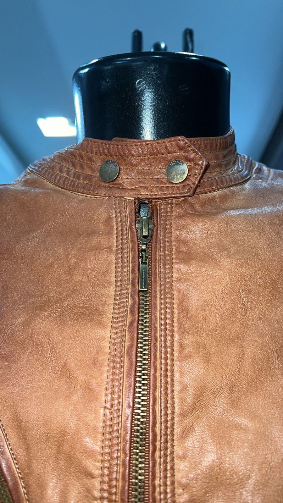 YES-ZEE FAUX LEATHER JACKET used women woman brown size 44 PGS917PI