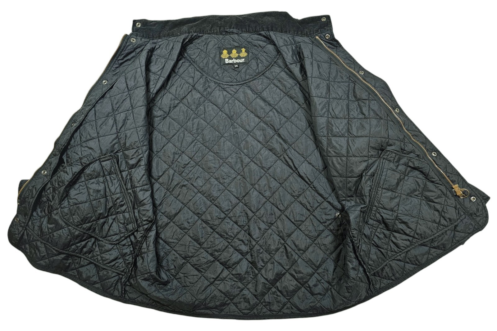 *HOT Men’s BARBOUR @ CHELSEA SPORTS QUILTED Corduroy Collar Zip BLACK Jacket XXL