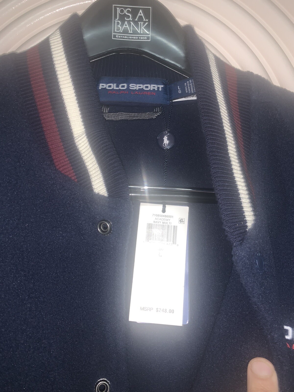 Polo Sport Ralph Lauren Sherpa Fleece Varsity Bomber Jacket Size Large US SELLER
