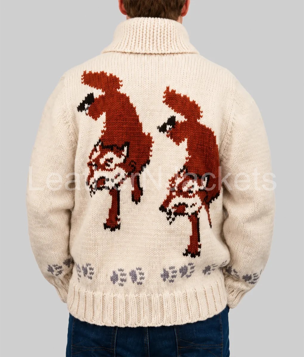 Project Hail Mary Wolf Cardigan Ryan Gosling Grace Beige Fox Knitted Zip Sweater
