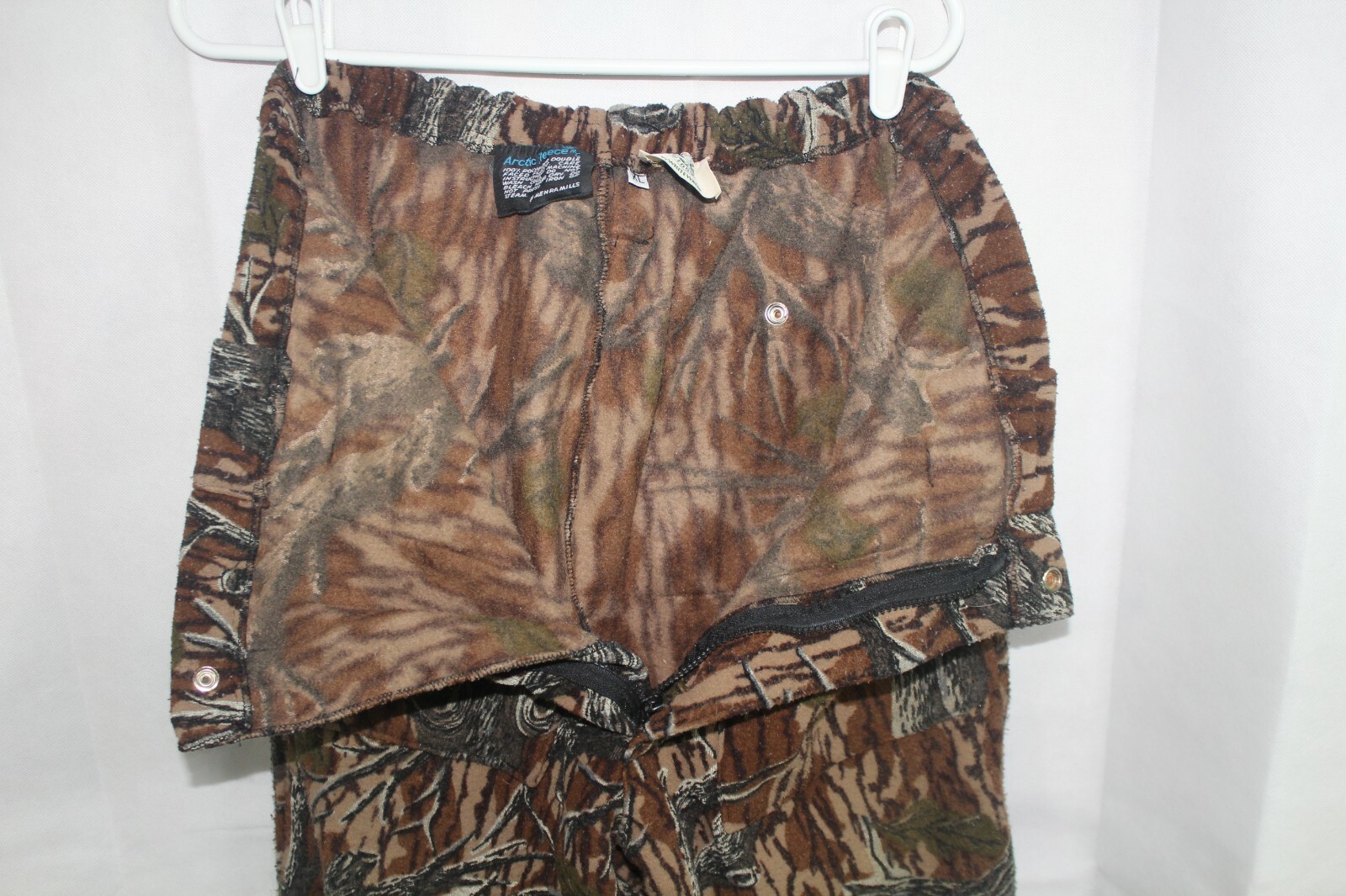 Vintage white water outdoor heavy weight fleece camouflage hunting pants (T52)