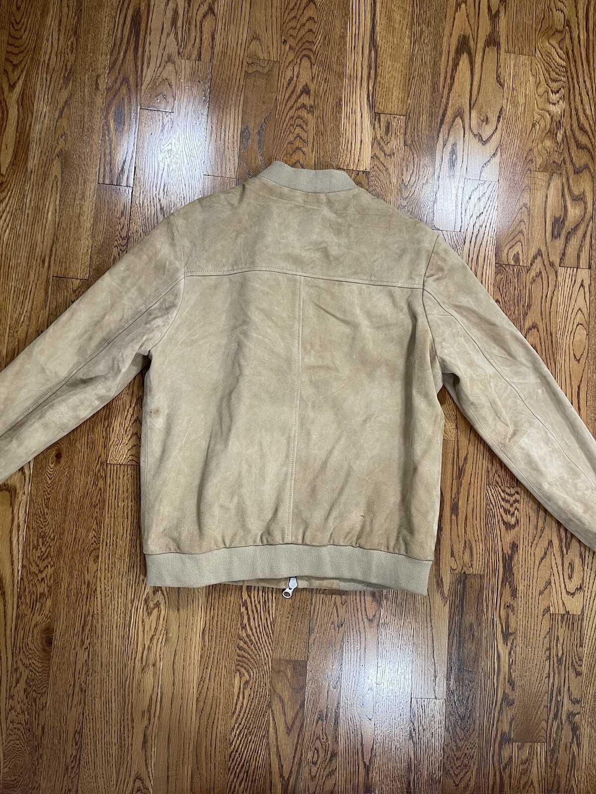 Topman Suede Jacket Beige Mens Size S Pre Owned Full Zip Good Condition