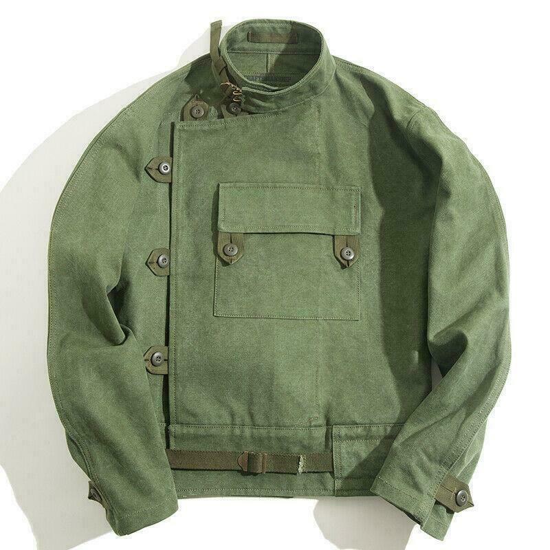 Vintage Swedish Motocycle Jackets Men’s Workwear Canvas Loose Coats Clothes 2021