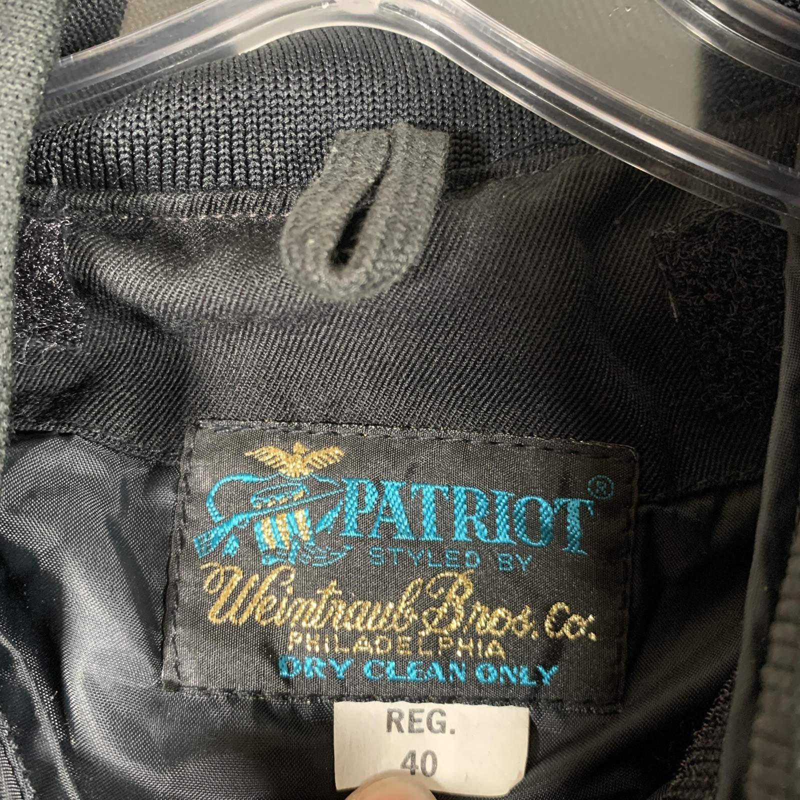 Patriot Jacket Mens 40 Regular Black Windbreaker Bomber Removable Liner