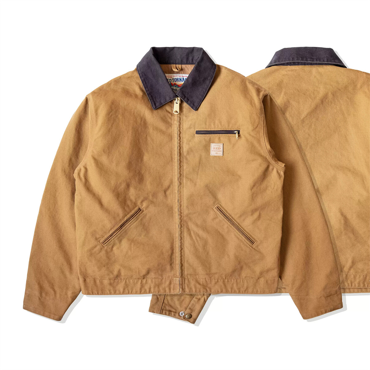 Red Tornado Retro Duck Detroit Jacket Men Classic Workwear Coat Cotton Lined Top