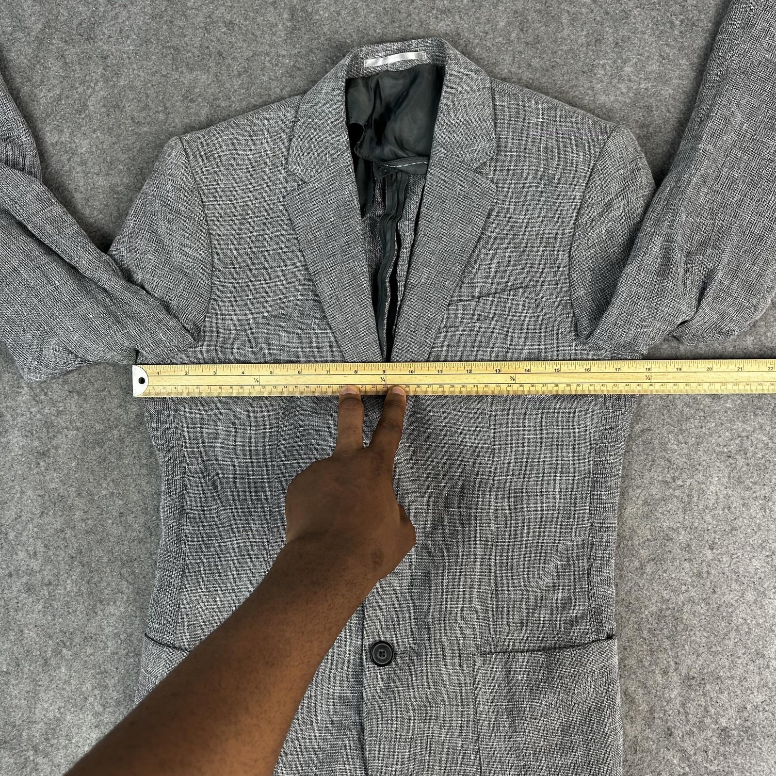 Reiss Blazer Mens 36 Grey Tate B Linen Cotton Blend Jacket Smart Business Casual