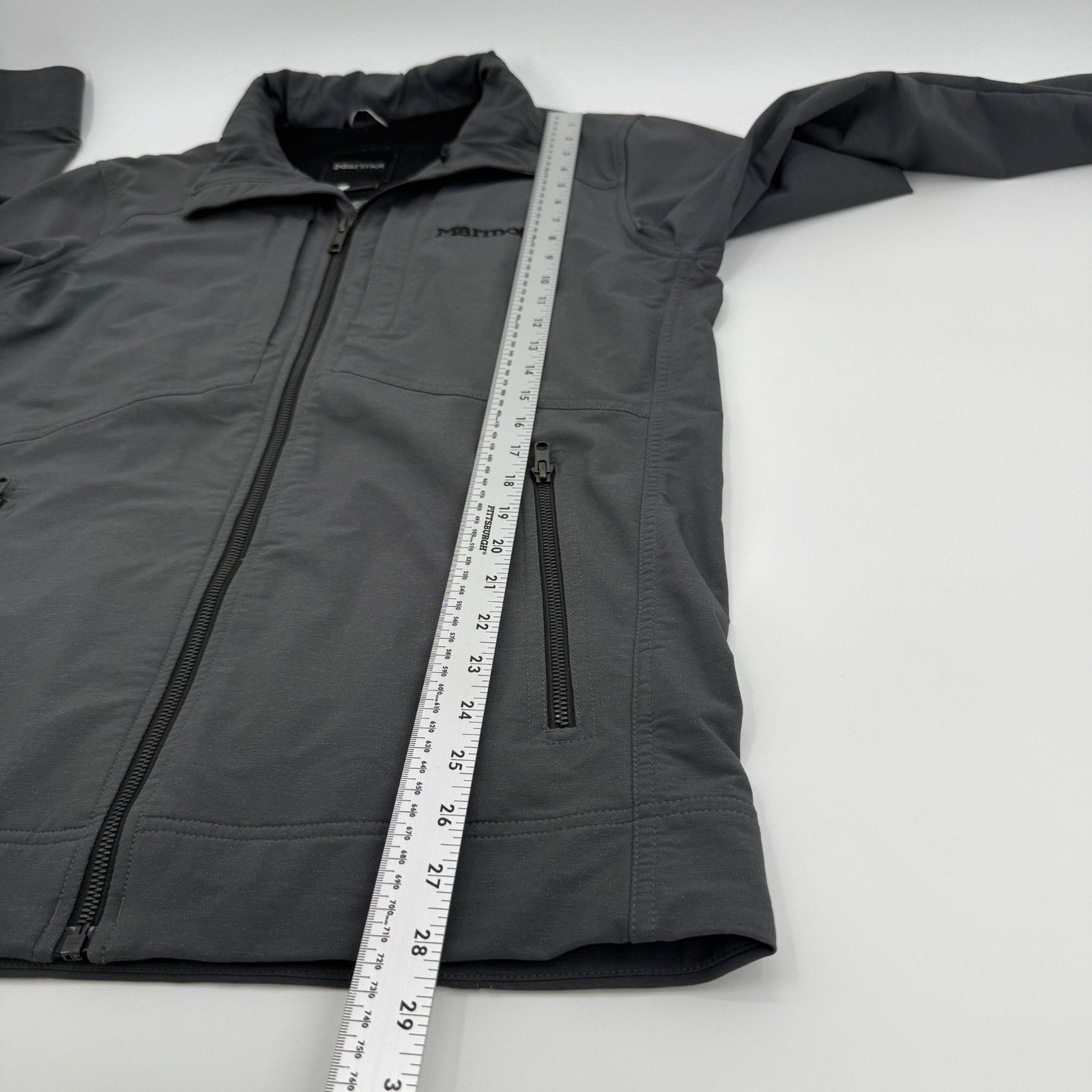 Marmot Grey Softshell Fleece Lined Zip Jacket Coat Outdoor Gorpcore Men M