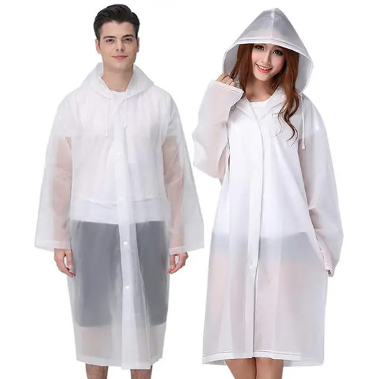 Men Black Waterproof Long Raincoat Rain Coat Hooded Trench Jacket Outdoor Hiking